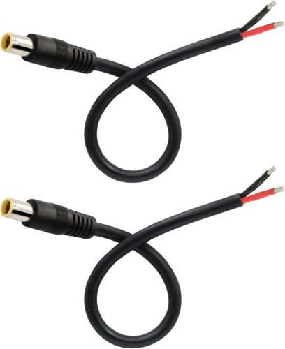 GINTOOYUN DC7909 Cablu de alimentare 12V 7,9x5,5mm - Cablu de reparație cu capăt dezizolat pentru panou solar, fir de cupru 16AWG, set de 2 bucăți
