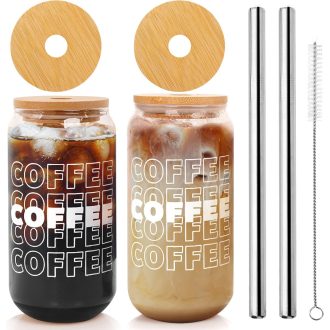   Mason Life Üveg Ivópohár 530ml Fedéllel és Szívószállal - Jeges Kávés Bögre, Sörös Pohár, Ajándék Nőknek, Kézi Mosás