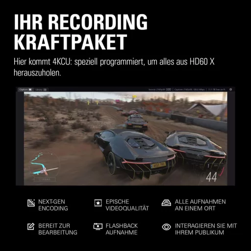 Elgato HD60 X Videó Rögzítő - 1080p60 HDR10/4K30 Streaming Alacsony Késleltetéssel PS5, Xbox Series, PC és Mac Eszközökhöz, OBS Kompatibilis