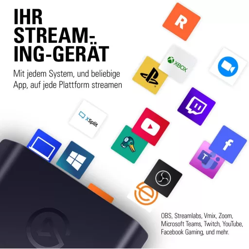 Elgato HD60 X Dispozitiv de Captură Video - Streaming 1080p60 HDR10/4K30 cu Latență Scăzută pentru PS5, Xbox Series, PC și Mac, Compatibil OBS