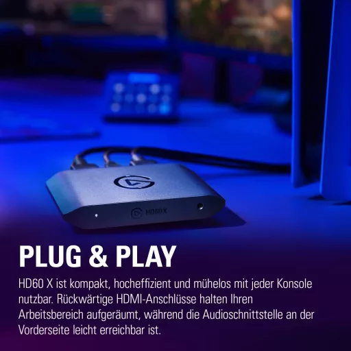 Elgato HD60 X Dispozitiv de Captură Video - Streaming 1080p60 HDR10/4K30 cu Latență Scăzută pentru PS5, Xbox Series, PC și Mac, Compatibil OBS