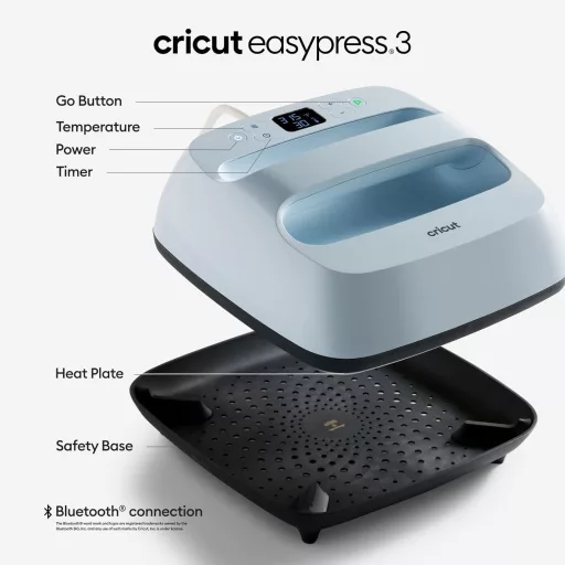 Cricut EasyPress 3 hőprés 30x25cm vasalható vinyl nyomtatáshoz kék