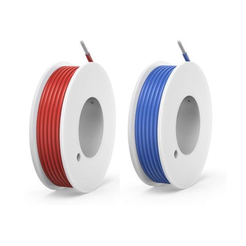 Set cabluri electrice silicon roșu și albastru pentru auto, LED-uri - 18 AWG