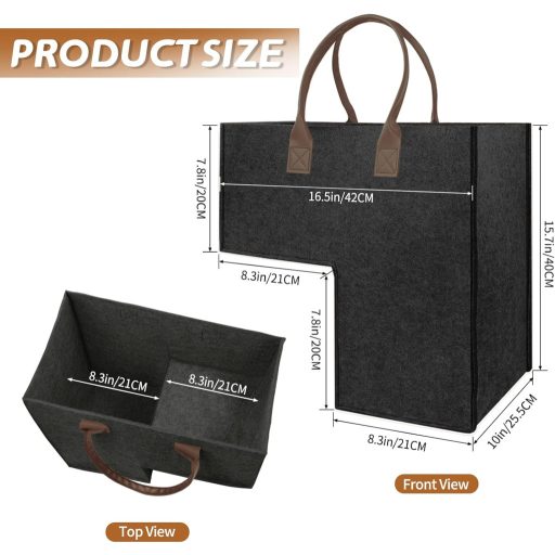 TANOSAN 2 kom Sklopive Crne Košare od Filca za Stepenice s Ručkom - Spremište za Igračke i Odjeću