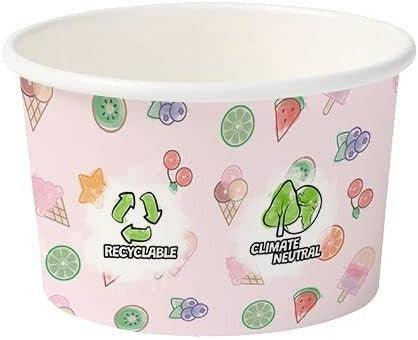 BIOZOYG Set Mini Cupe de Înghețată Roz 75ml 40 bucăți
