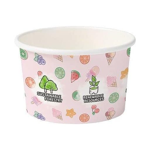 BIOZOYG Ružový Mini Set Pohárov na Zmrzlinu 75ml 40ks