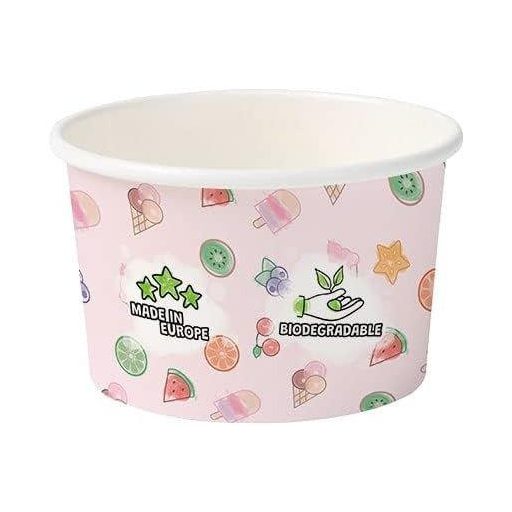 BIOZOYG Ružový Mini Set Pohárov na Zmrzlinu 75ml 40ks
