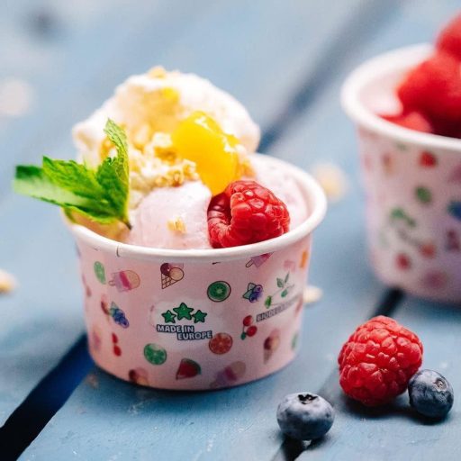 BIOZOYG Ružový Mini Set Pohárov na Zmrzlinu 75ml 40ks