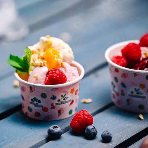 BIOZOYG Ružový Mini Set Pohárov na Zmrzlinu 75ml 40ks