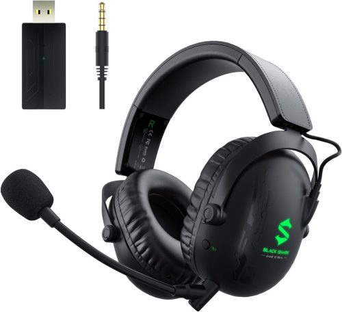 Black Shark Goblin X4 Vezeték Nélküli Gamer Fejhallgató PC, PS4, PS5 - 2.4GHz Alacsony Késleltetés, Bluetooth 5.2, 50mm Hangszórók, 60 Órás 