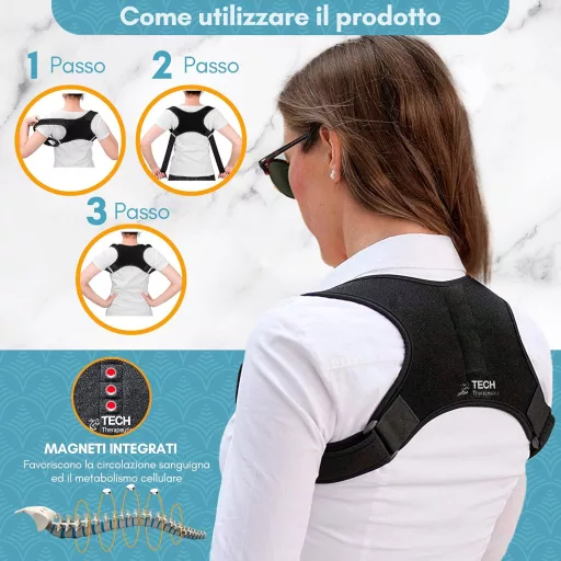 TECH THERAPEUTICS Hátfájás Elleni Testtartás Korrektor Vállak Egyenesítő