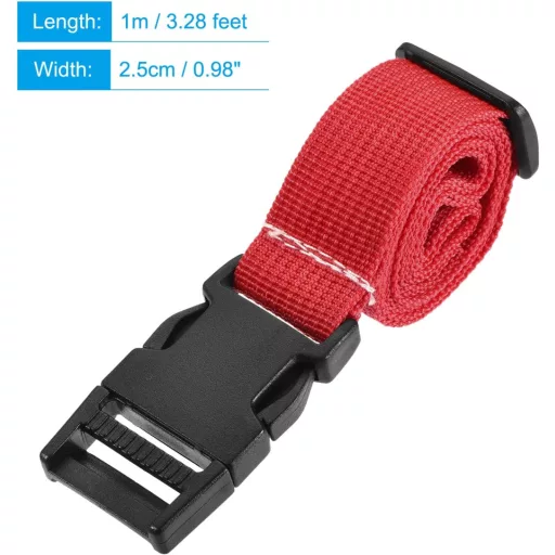 Piros utazási bőröndszíj gyorscsattal, 1 méteres - Sourcing Map