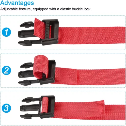 Piros utazási bőröndszíj gyorscsattal, 1 méteres - Sourcing Map