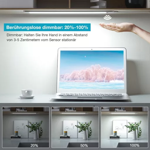 WOBSION LED Konyhapult Világítás 30cm Fehér Dimmelhető Szenzoros