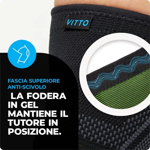 VITTO Térdrögzítő XXL Pánt Nélkül - Fájdalomcsillapítás Artritisz, Ízületi Fájdalom, ACL Sérüléshez