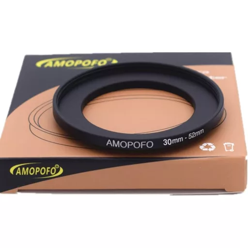 AMOPOFO 30mm-52mm Lencsekonverter Adapter CNC Fém Kamera Szűrőgyűrű