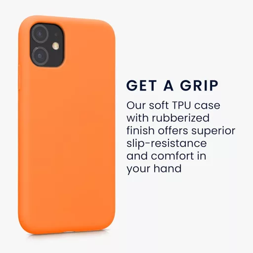 kwmobile iPhone 11 Szilikon Tok Narancssárga - Vezeték Nélküli Töltéshez Kompatibilis Védőtok