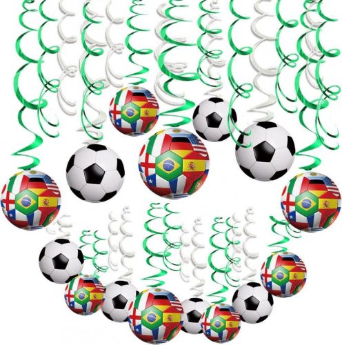 Decorațiuni de petrecere cu tematică de fotbal - 30 de spirale decorative suspendate