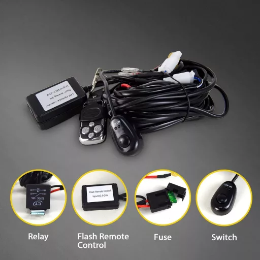 AUXTINGS 3m 40A 12V LED lámpa vezeték szett távirányítóval