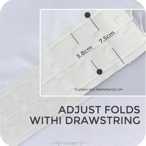 MRTREES Fehér Fényáteresztő Függöny Szett, Len Hatású Rövidített Sálak 150x140 cm, Nappali Hálószoba Gyerekszoba Dekoráció, 2 db