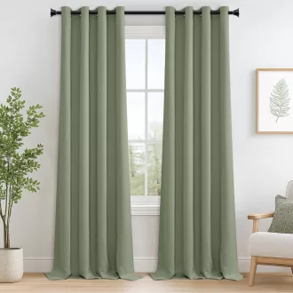   MRTREES Sötétítő Függöny Szövetből 260x140cm Zöld 2db Hálóhoz Nappalihoz
