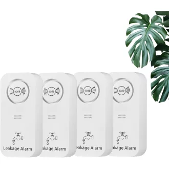   Senzor de scurgeri de apă TOWODE, alarmă 90dB, pachet de 4 bucăți, alb