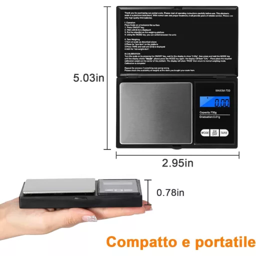 Vinabo Digitális Precíziós Mérleg 0,01g LCD Kijelzővel Arany
