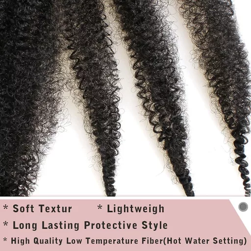 Xtrend 8 pachete 50cm extensii păr tip spring twist moale 1B# negru păr împletit Marley