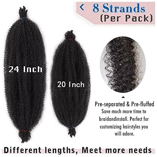 Xtrend 8 csomag 50cm puha tavaszi twist hajhosszabbítás 1B# fekete Marley fonott haj