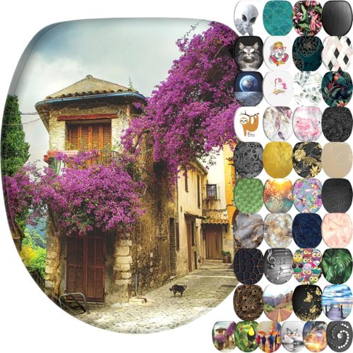 Sanilo Tuscany WC Ülőke Lassú Záródással - Fából Készült, Könnyen Szerelhető, Strapabíró Zsanérokkal, Kerek Forma, 47x37,7 cm