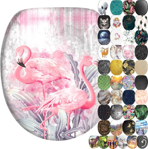 Sanilo Flamingo 2 Capac WC cu Închidere Lenta - Din Lemn, Ușor de Montat, Cu Balama Durabile, Model Flamingo