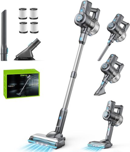 Oraimo 160W Vezeték Nélküli Porszívó Kivehető Akkumulátorral, 35 Perces Üzemidő, 6 az 1-ben Kézi Porszívó, Önálló Állvány, Kemény Padlóra és