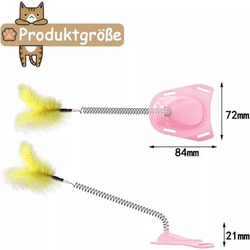 Interaktív Macskajáték Tollakkal, Rugalmas és Tartós, Rózsaszín Színben