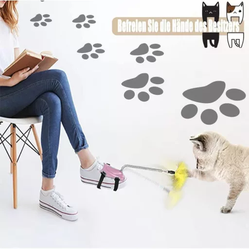 Interaktív Macskajáték Tollakkal, Rugalmas és Tartós, Rózsaszín Színben