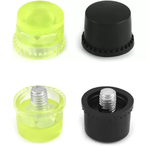 Ciocan de cauciuc QWORK, 25 mm, ciocan cu cap dublu cu 2 capete interschimbabile