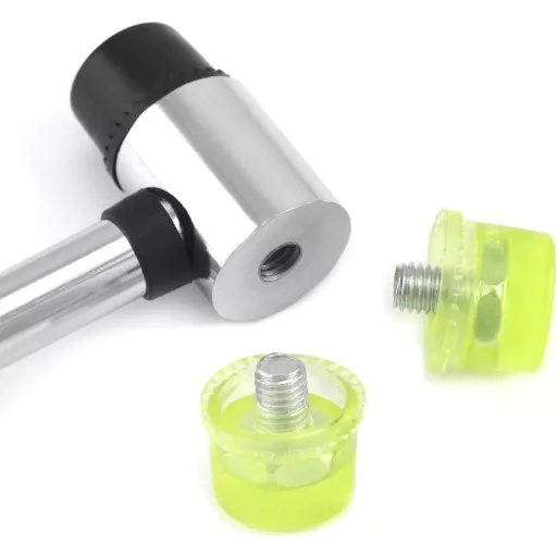 Ciocan de cauciuc QWORK, 25 mm, ciocan cu cap dublu cu 2 capete interschimbabile