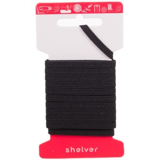 Shelver 4mm Lapos Gumi Fekete Varráshoz 5 Méter