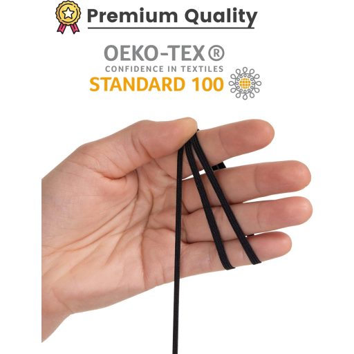 Shelver 4mm Lapos Gumi Fekete Varráshoz 5 Méter