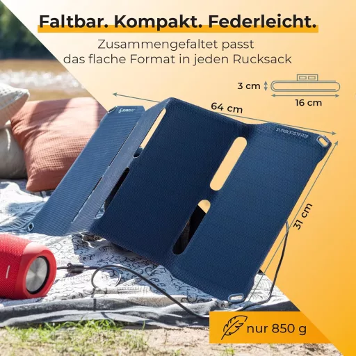 Sunnybag Sunbooster 28W Összecsukható Napelem Töltő USB Kültéri Túrázáshoz