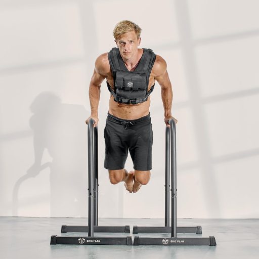 Eric Flag Záťažová vesta 10kg/20kg - Nastaviteľná tréningová vesta na Crossfit, silový tréning, kalisteniku a fitness cvičenia, s vyberateľnými kovovými závažiami.