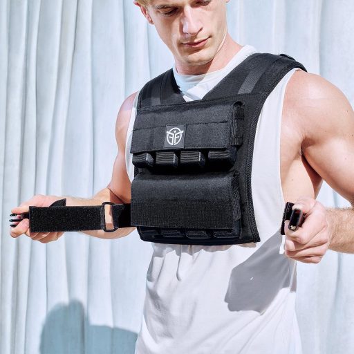 Eric Flag Záťažová vesta 10kg/20kg - Nastaviteľná tréningová vesta na Crossfit, silový tréning, kalisteniku a fitness cvičenia, s vyberateľnými kovovými závažiami.