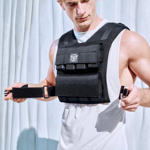 Eric Flag Záťažová vesta 10kg/20kg - Nastaviteľná tréningová vesta na Crossfit, silový tréning, kalisteniku a fitness cvičenia, s vyberateľnými kovovými závažiami.