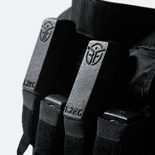 Eric Flag Záťažová vesta 10kg/20kg - Nastaviteľná tréningová vesta na Crossfit, silový tréning, kalisteniku a fitness cvičenia, s vyberateľnými kovovými závažiami.