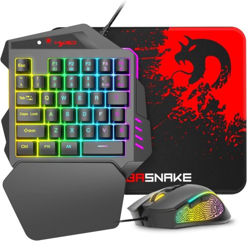 ATTACK SHARK PS4 Billentyűzet és Egér Szett - Kompatibilis PS3, PS4, Xbox One, Xbox 360, Nintendo Switch Konzolokkal - 3200 DPI RGB 