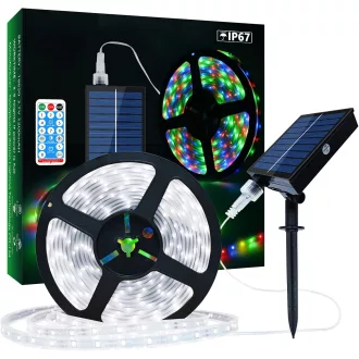   Lumtang 5m Napelemes LED szalag IP67 vízálló USB töltéssel hideg fehér