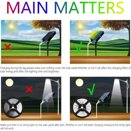 Lumtang 5m LED solárny pás IP67 vodotesný s USB nabíjaním, studená biela