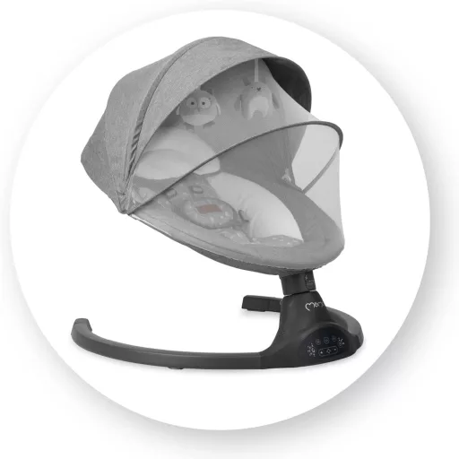 MOMI LAMI Elektromos Babafotel Bluetooth Funkcióval és 5 Fokozatú Ringató Beállítással