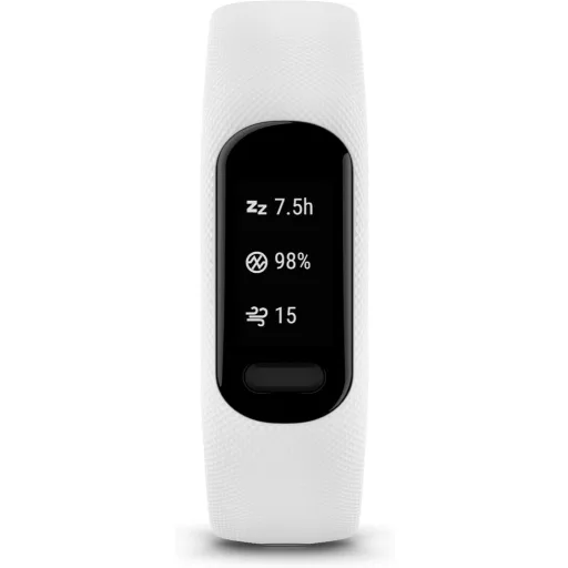 Garmin vívosmart 5 Fitness Tracker OLED kijelzővel, pulzusmérés, alvásmonitorozás, 7 napos akkumulátor - S/M, White