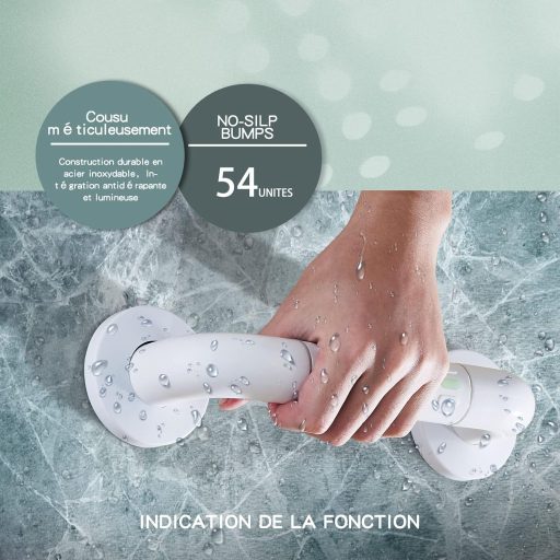 modunful Kupaonska Ručka-Stolica od Nehrđajućeg Čelika 30cm Protuklizna Ručka sa Svjetlećim Prstenom