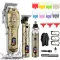 Set 2-în-1 pentru tuns părul și barba Bestauty - Trimmer rezistent la apă pentru părul din nas și urechi, baterie 2500 mAh, culoare maro